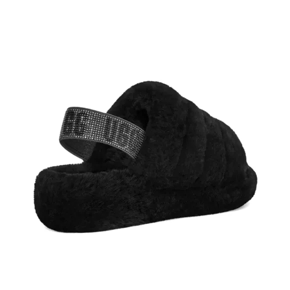 UGG- Fluff Yeah Bling Slide - Black - Picture 4 of 11